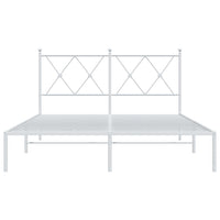 Thumbnail for Bettgestell mit Kopfteil Metall Weiß 140x200 cm