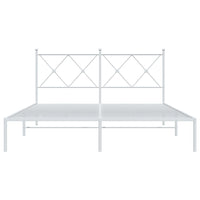Thumbnail for Bettgestell mit Kopfteil Metall Weiß 150x200 cm