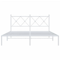 Thumbnail for Bettgestell mit Kopfteil Metall Weiß 160x200 cm