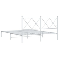 Thumbnail for Bettgestell mit Kopfteil Metall Weiß 160x200 cm