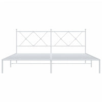 Thumbnail for Bettgestell mit Kopfteil Metall Weiß 183x213 cm