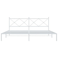Thumbnail for Bettgestell mit Kopfteil Metall Weiß 193x203 cm