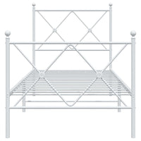 Thumbnail for Bettgestell mit Kopf- und Fußteil Metall Weiß 75x190 cm