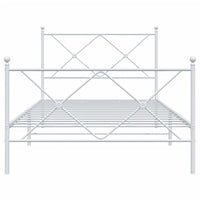 Thumbnail for Bettgestell mit Kopf- und Fußteil Metall Weiß 100x200 cm