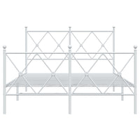 Thumbnail for Bettgestell mit Kopf- und Fußteil Metall Weiß 120x190 cm