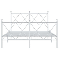 Thumbnail for Bettgestell mit Kopf- und Fußteil Metall Weiß 120x200 cm