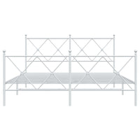 Thumbnail for Bettgestell mit Kopf- und Fußteil Metall Weiß 150x200 cm