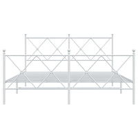 Thumbnail for Bettgestell mit Kopf- und Fußteil Metall Weiß 160x200 cm