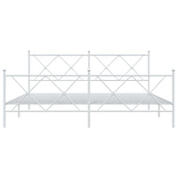 Thumbnail for Bettgestell mit Kopf- und Fußteil Metall Weiß 180x200 cm