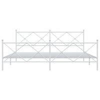 Thumbnail for Bettgestell mit Kopf- und Fußteil Metall Weiß 200x200 cm