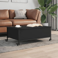 Thumbnail for Couchtisch mit Rollen Schwarz 91x55x34 cm Holzwerkstoff