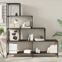 Thumbnail for Bücherregal 4 Etagen Braun Eichen-Optik 139x33,5x149 cm