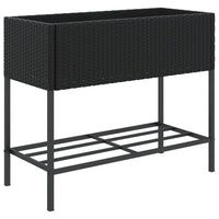 Thumbnail for Pflanzkübel mit Ablage Schwarz Poly Rattan