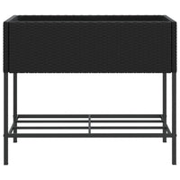 Thumbnail for Pflanzkübel mit Ablage Schwarz Poly Rattan