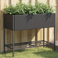 Thumbnail for Pflanzkübel mit Ablage Schwarz Poly Rattan