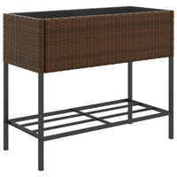 Thumbnail for Pflanzkübel mit Ablage Braun Poly Rattan