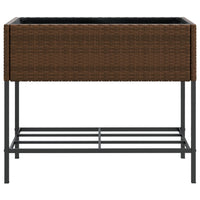 Thumbnail for Pflanzkübel mit Ablage Braun Poly Rattan