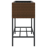 Thumbnail for Pflanzkübel mit Ablage Braun Poly Rattan