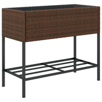 Thumbnail for Pflanzkübel mit Ablage Braun Poly Rattan
