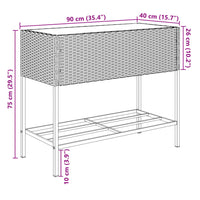Thumbnail for Pflanzkübel mit Ablage Braun Poly Rattan