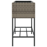 Thumbnail for Pflanzkübel mit Ablage Grau Poly Rattan