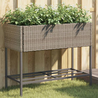 Thumbnail for Pflanzkübel mit Ablage Grau Poly Rattan