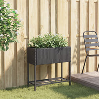 Thumbnail for Pflanzkübel mit Ablage Schwarz Poly Rattan