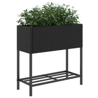Thumbnail for Pflanzkübel mit Ablage Schwarz Poly Rattan