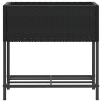 Thumbnail for Pflanzkübel mit Ablage Schwarz Poly Rattan