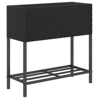 Thumbnail for Pflanzkübel mit Ablage Schwarz Poly Rattan