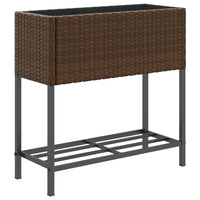Thumbnail for Pflanzkübel mit Ablage Braun Poly Rattan