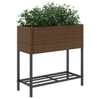 Thumbnail for Pflanzkübel mit Ablage Braun Poly Rattan