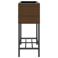 Thumbnail for Pflanzkübel mit Ablage Braun Poly Rattan