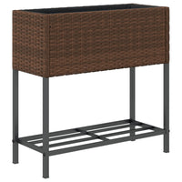Thumbnail for Pflanzkübel mit Ablage Braun Poly Rattan