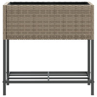 Thumbnail for Pflanzkübel mit Ablage Grau Poly Rattan
