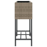 Thumbnail for Pflanzkübel mit Ablage Grau Poly Rattan