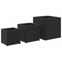 Thumbnail for Pflanzkübel 3 Stk. Schwarz Poly Rattan