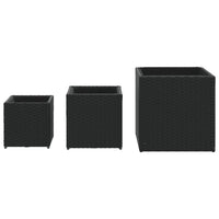 Thumbnail for Pflanzkübel 3 Stk. Schwarz Poly Rattan