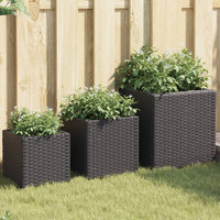 Thumbnail for Pflanzkübel 3 Stk. Schwarz Poly Rattan