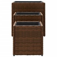 Thumbnail for Pflanzkübel 3 Stk. Braun Poly Rattan
