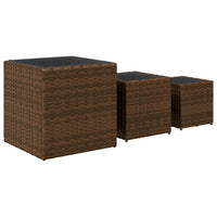 Thumbnail for Pflanzkübel 3 Stk. Braun Poly Rattan