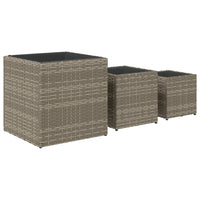 Thumbnail for Pflanzkübel 3 Stk. Grau Poly Rattan