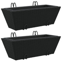 Thumbnail for Pflanzkasten mit Haken 2 Stk. Schwarz Poly Rattan