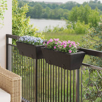 Thumbnail for Pflanzkasten mit Haken 2 Stk. Schwarz Poly Rattan