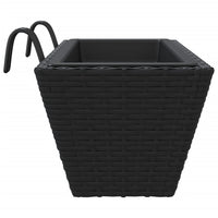 Thumbnail for Pflanzkasten mit Haken 2 Stk. Schwarz Poly Rattan