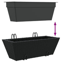 Thumbnail for Pflanzkasten mit Haken 2 Stk. Schwarz Poly Rattan