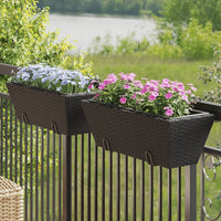 Thumbnail for Pflanzkasten mit Haken 2 Stk. Schwarz Poly Rattan