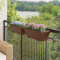 Thumbnail for Pflanzkübel mit Haken 2 Stk. Braun Poly Rattan