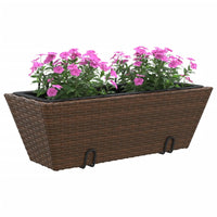 Thumbnail for Pflanzkübel mit Haken 2 Stk. Braun Poly Rattan