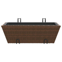 Thumbnail for Pflanzkübel mit Haken 2 Stk. Braun Poly Rattan
